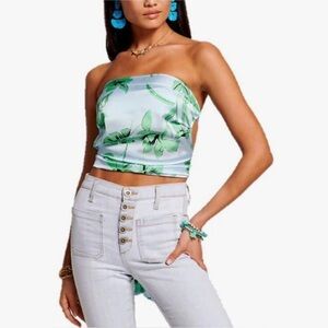 New Ramy Brook Floral Printed Ollie Backless Top Tropical Vacation